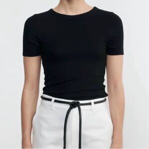 NWT Enza Costa Silk Knit Essential Short Sleeve Tee